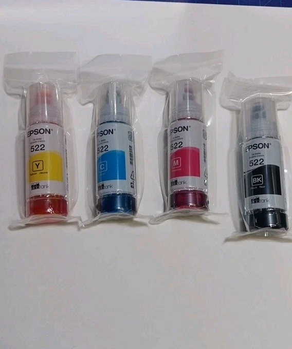 Genuine OEM Epson 522 4-Pack Ink Combo Black Cyan Yellow Magenta - Exp. 5/2028 - Image 4 of 4