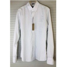 NEW J.Crew Men's Slim Fit 100 Cotton Oxford Shirt White with Navy Polka Dots M