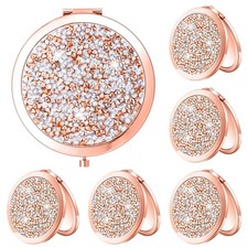 6 Pieces Compact Mirror Bulk Mini Pocket Mirror for Purse Gift Wedding Makeup...