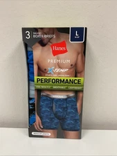 Hanes Premium X-Temp Boxer Briefs 3-Pack Size L (36-38) Blue Red Camo Cool Mesh