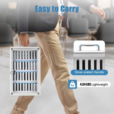 36 Slots Cell Phones Storage Cabinet Aluminum Alloy Pocket Chart Cell Phones Box