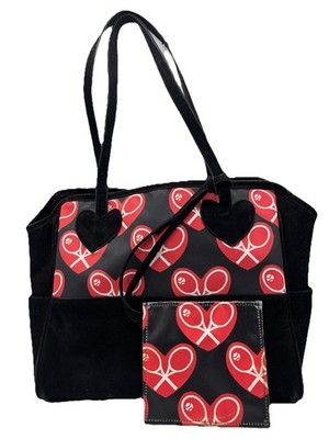 Love Love Tennis Mini Love Tote Bag Black/Red RARE Retail $1200