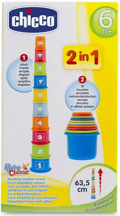 8058664046409 Baby Senses. Pierwsze zabawki. Wiea z kubeczków Chicco