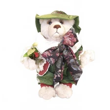 Mati's Originals Bear in Green Suit and Hat 17" Tall with Stand