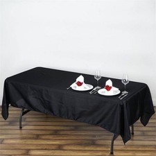BLACK 60x102" RECTANGLE POLYESTER TABLECLOTH Wedding Party Catering Kitchen
