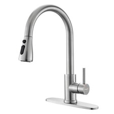 Ibergrif Kitchen Faucets with Pull Down Sprayer, Single Handle Brushed Nickel