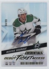 2024 Credentials Acetate Debut Ticket Access /99 Mavrik Bourque Rookie Auto RC