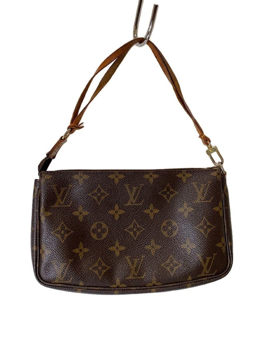 LOUIS VUITTON Pouch 1 Pochette Accessoires Monogram Canvas BRW PVC Used
