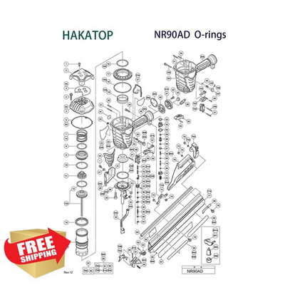 #ad HITACHI NR90AD NR90AE NR90AF Framing Nailer O Ring Kit $27.99