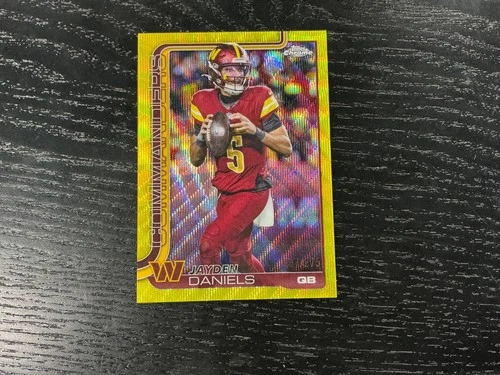 2025 Topps Chrome Jayden Daniels Yellow Wave Refractor 187/275