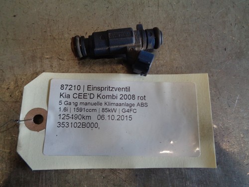 Kia CEE'D Einspritzventil 353102B000 1.6i 85kW G4FC 87210