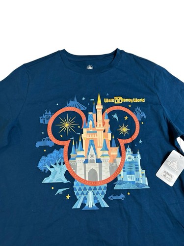 NEW Disney Parks Park Icons Blue Long Sleeve T-shirt Women’s X-Large XL - Picture 2 of 5