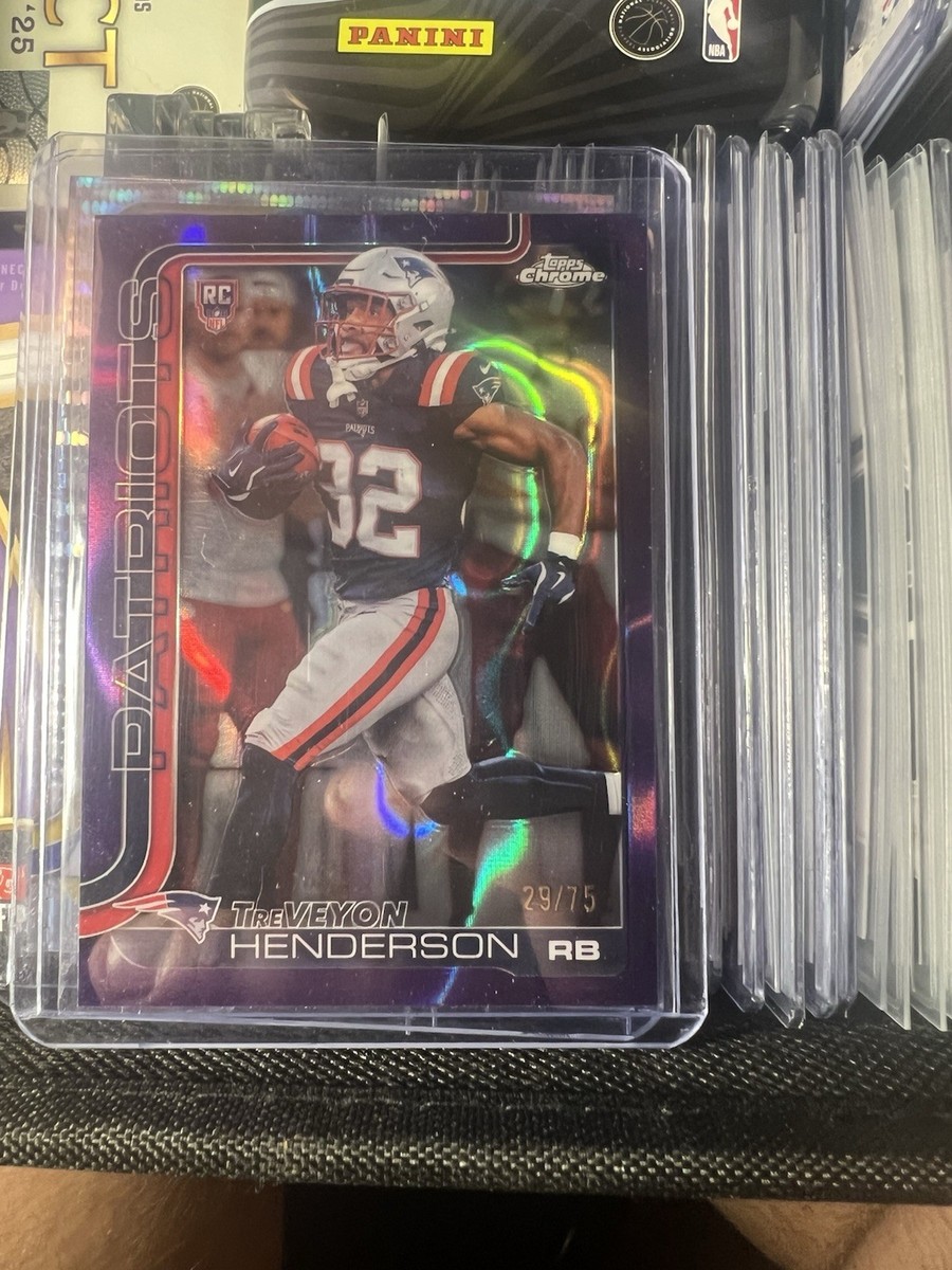 2025 Topps Chrome Football Treveyon Henderson RC Purple Lava
