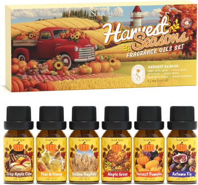 Harvest Fragrance Oils Set, Essential Oil for Diffuser, Fall Diffuser Oil, Use f