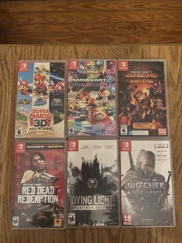 Nintendo Switch Games Lot Super Mario 3D All Stars, Red Dead Redemption & More!