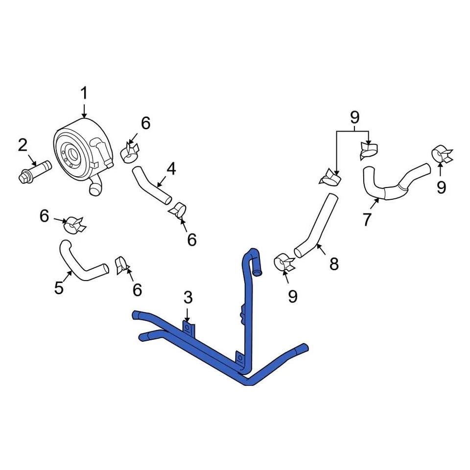 For Infiniti G35 07-08 Infiniti 21306JK29E Front Lower Engine Oil Cooler Line - Image 2 of 4