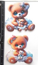 Lot of 2 Bears White Tutu Dresses Teddy Bear SINGLE LAYER Embellishments 933