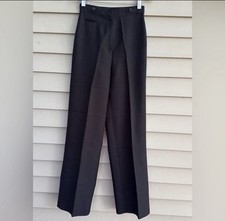 Vtg 70s Black Trousers pants high waist black polyester women s 26