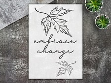 Stencil Leaf - Inspirational Fall Decor, USA Made - Mylar, DIY - StencilAir