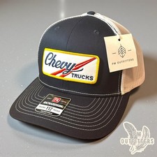 Vintage Style Chevy Trucks Trucker Hat - Navy White Richardson 112 Snapback