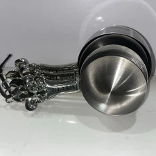 Decorative Silver Flur De Lis Nesting Measuring Cups, Stainless Set