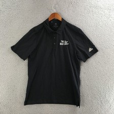 Adidas The Base 3-Stripes Chest Polo Shirt Mens Medium Short Sleeve Black NEW