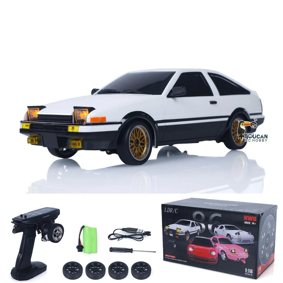 LDRC LD1801 1/18 RC Drift Car AE86 4x2 Racing Vehicle Flip Light Gyroscope Radio