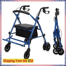 Lightweight Foldable Lightweight Transport Wheelchair w/Handbrakes Footrest US