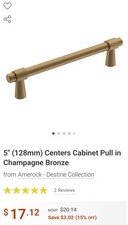 Amerock BP36859CZ Destine 128MM - Pulls Cabinet Hardware Champagne Bronze New