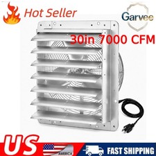 Wall Mounted 30in Shutter Exhaust Fan 7000CFM Louver Vent Shop System