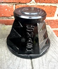 VINTAGE SMASH SYRUP DRINK SODA FOUNTAIN BLACK AMTHEYST GLASS DECO BASE FREE SHIP