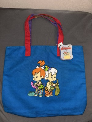 NWT Vintage 1994 Flintstones PEBBLES And BAM BAM Cartoon Canvas Tote Bag