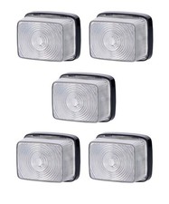 5x Luci di segnalazione frontali bianche 12V/24V con lampadina disegno elettr...