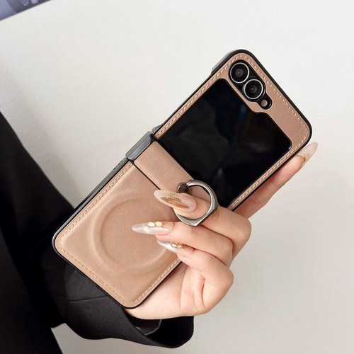 Magnetische Hülle für Samsung Galaxy Z Flip6 Flip5 4 3 Leder Ring Halterung Case - Bild 4 von 18