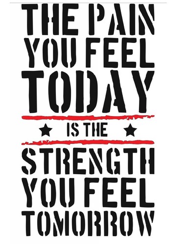 the pain you feel today fitness Wandtattoo Wand Aufkleber 100 x 57 cm - Bild 1 von 4