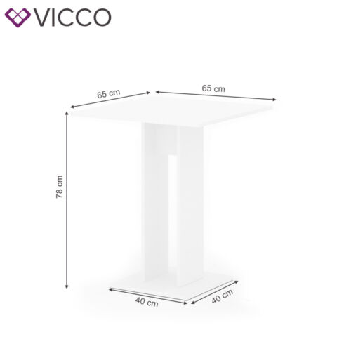 Esstisch Küchentisch Esszimmer Tisch Säulentisch Ewert weiß 65x65 cm Vicco - Bild 7 von 32
