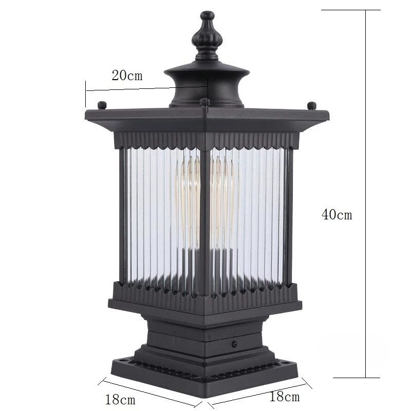 Outdoor Pillar Light Garden Gate Pillar Lights Yard Home Post Lighting Post Lamp - Image 2 of 4