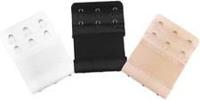 Trixes 3 Haken BH Extender 3er Pack schwarz wei&szlig; nude verstellbarer Verl&auml;ngerungsriemen