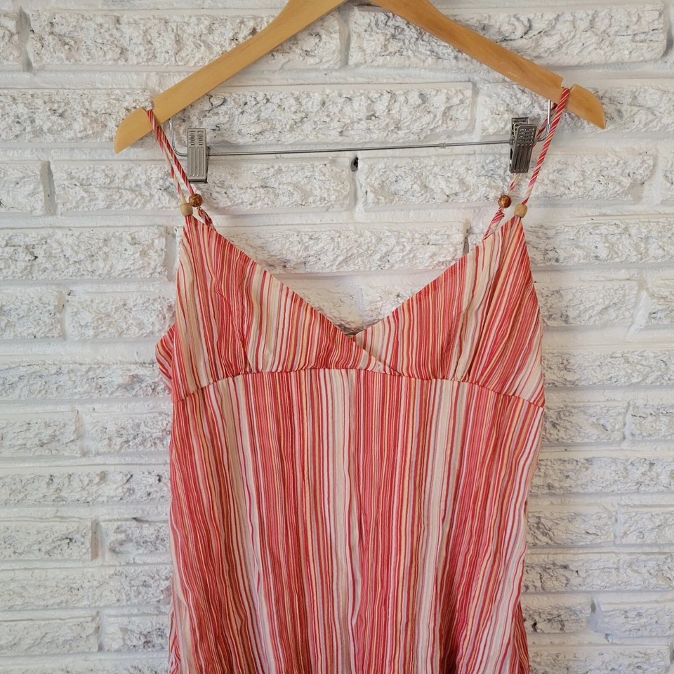 Top Jordache Mujer Junior XL Camisola Ajustable Espagueti Rojo Blanco Rayas Foto 3 de 4