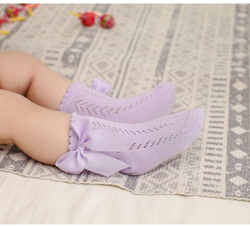 Baby Girls Socks Ankle Socks Spanish Romany Bobble Ribbon Cotton Sock New - Picture 5 of 20