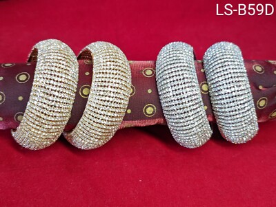 Elegantes Paar 2 Silber oder Gold Statement Armband / Armreifen