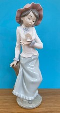 NAO by LLADRO 'LITTLE DOVE' GIRL ADMIRING BIRD