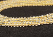TRUELY RARE 146.00 CTS NATURAL FACETED YELLOW CITRINE BEADS NECKLACE - DG