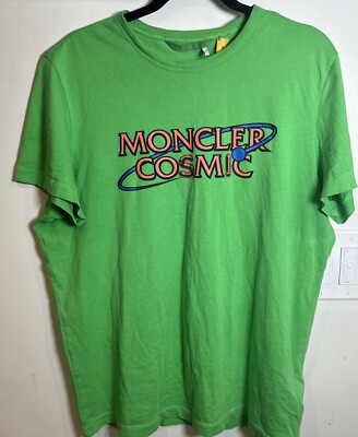 Moncler Cosmic Logo Short Sleeve Green T-shirt Size M | eBay
