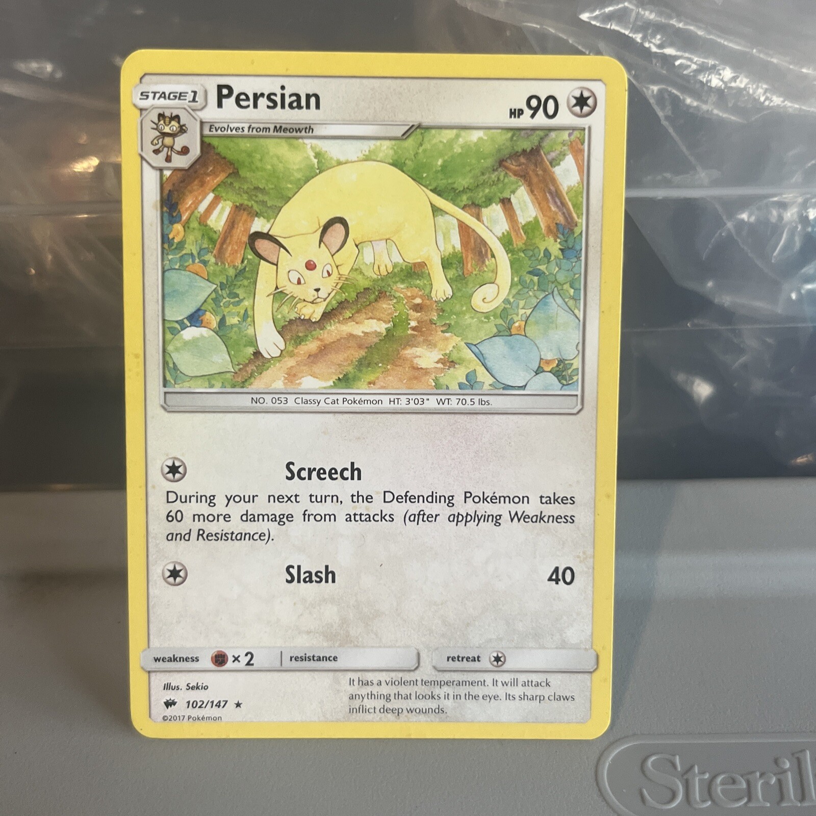 Persian Burning Shadows 102/147 Rare 2017 Pokemon Card TCG CCG