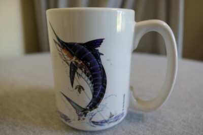 NEW Cuppa 15 Oz. Fishing Bass Swordfish Ceramic Mug Coffee Tea USA Joe Suroviec