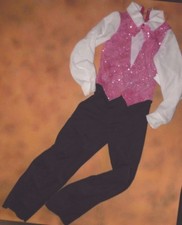 NWT Boys zip back jumpsuit looks like 3 pieces Unisex child Rose Glittered tiedy