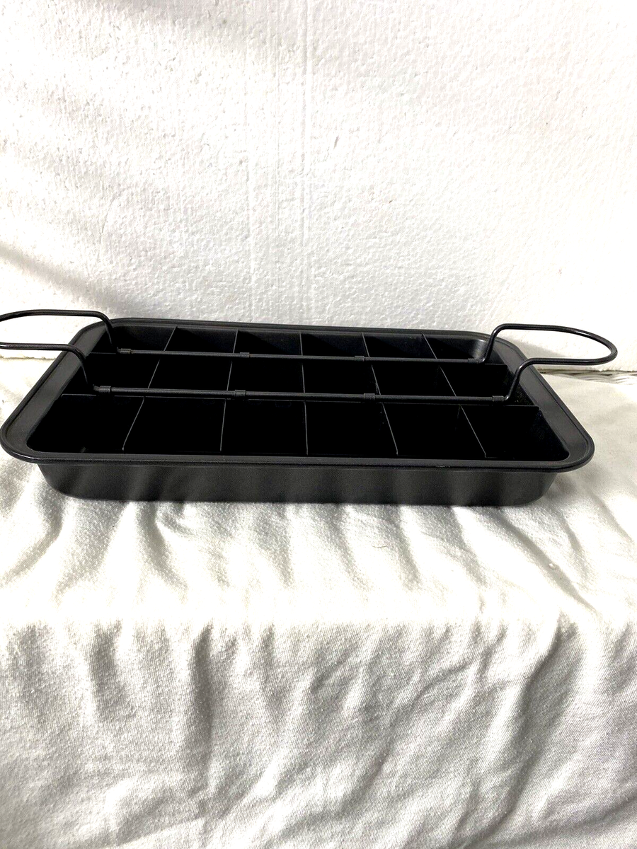 EETOZ Non Stick Brownie Pans with Dividers, High Carbon Steel 18-Lattice Brownie Baking Tray