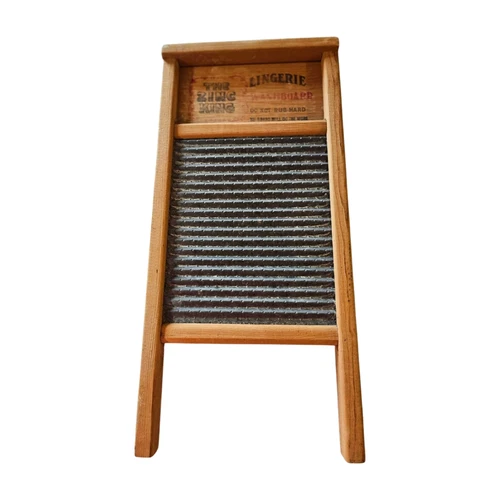 Antique WOOD WASHBOARD "National Washboard Co. #703" ZING KING Chicago Memphis