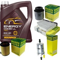 Mann Inspektionspaket 5L Mannol Energy Combi Ll 5W-30 FüR Vw Golf V 1.4 Tsi 1.2